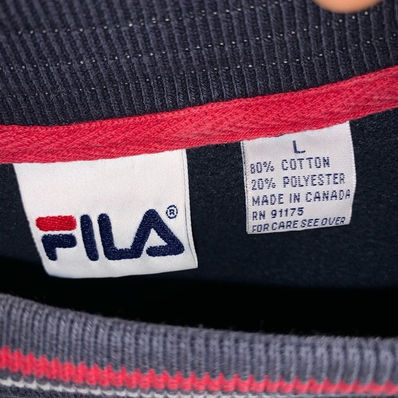 Vintage 90s Fila Big Logo Navy Sweatshirt 🔥🔥🔥 - Picture 5 of 5